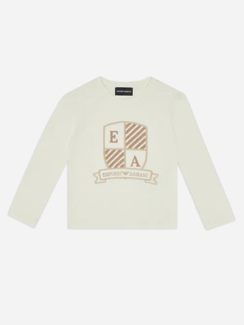 Белый джемпер Emporio Armani с гербом: фото - Invogue