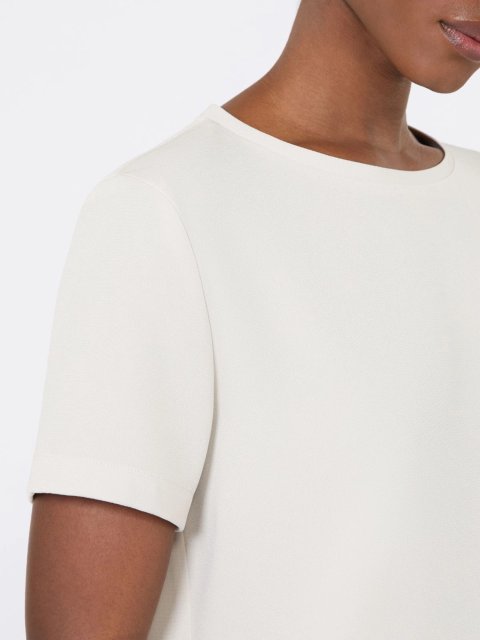 Кремова футболка MAX MARA з атласу: фото 4 - Invogue