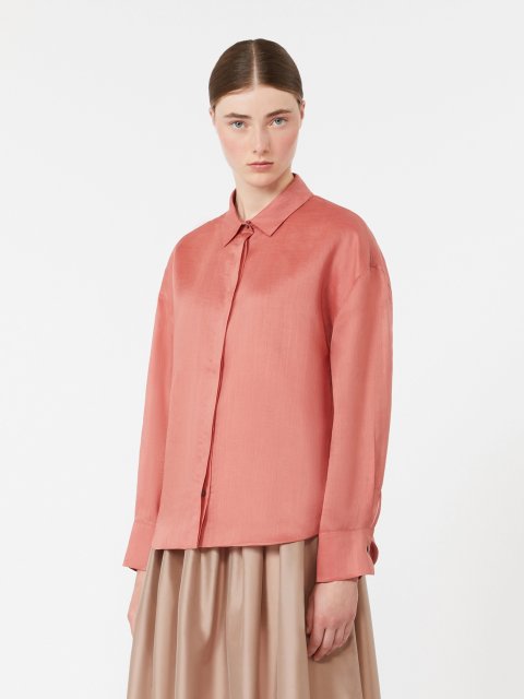 Біла сорочка Max Mara з рамі: фото 2 - Invogue
