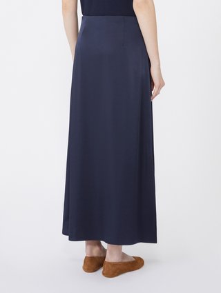 Темно-синяя юбка WEEKEND MAX MARA атласная: фото 3 - Invogue