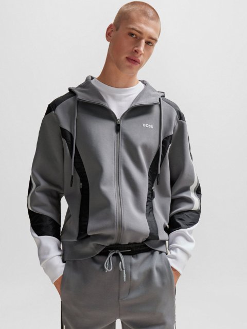 Серое худи BOSS на молнии: фото 1 - Invogue