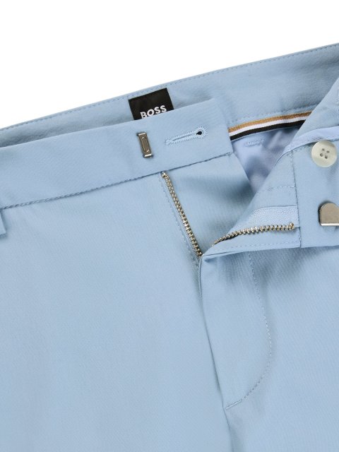 Блакитні брюки BOSS крою slim: фото 5 - Invogue