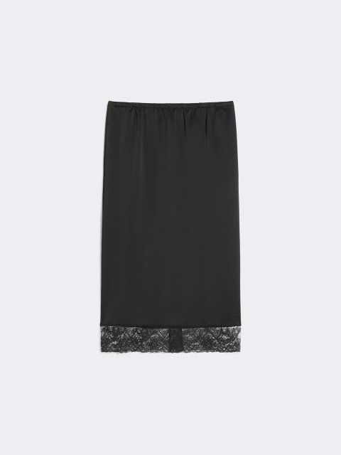 Черная юбка WEEKEND MAX MARA с кружевной лентой: фото - Invogue