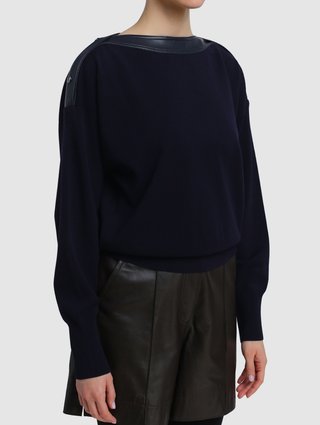Тёмно-синий свитер Sportmax: фото 3 - Invogue
