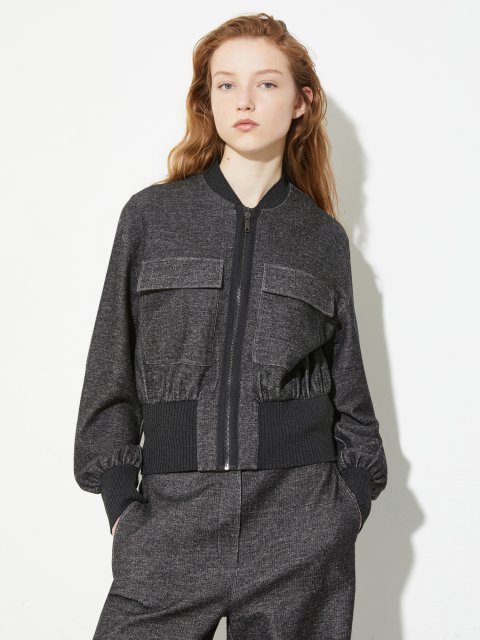 Темно-сірий бомбер MAX&CO трикотажний: фото 2 - Invogue