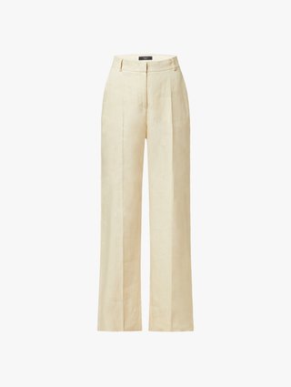 Молочные брюки WEEKEND MAX MARA из льна: фото - Invogue