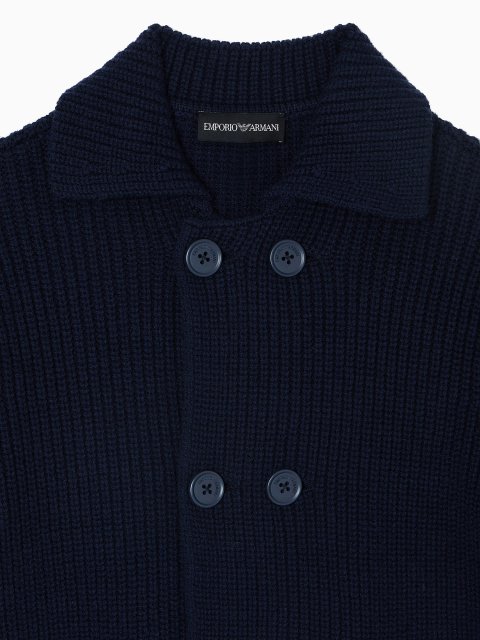 Темно-синя кофта EMPORIO ARMANI KIDS з бавовни: фото 3 - Invogue