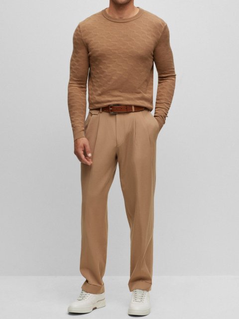 Бежевий светр BOSS: фото 4 - Invogue