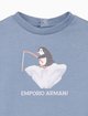 Блакитна футболка Emporio Armani з принтом з бавовни: фото 2 - Invogue