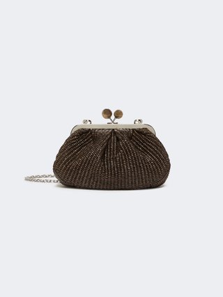 Темно-коричневая сумка Pasticcino Weekend MaxMara из рафии: фото - Invogue