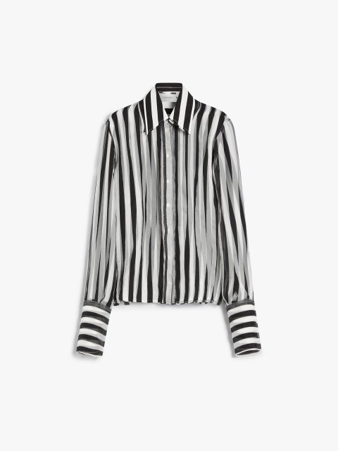 Сорочка Sportmax з попліну та шовкової органзи: фото - Invogue