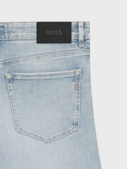Блакитні джинси BOSS з еластичного деніму: фото 5 - Invogue