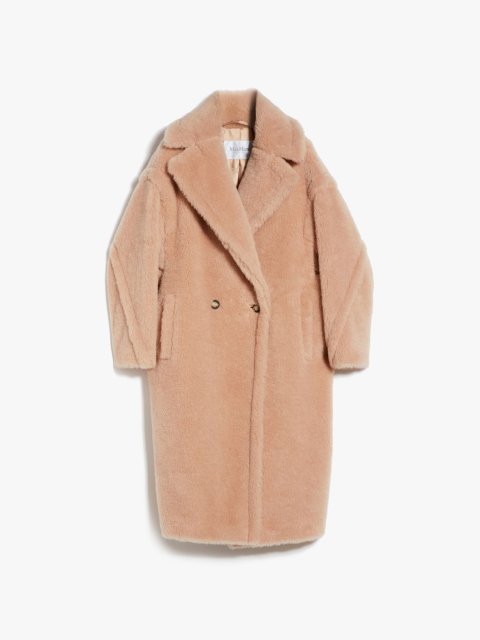 Бежевое пальто Teddy oversize Max Mara из бленда альпаки и шелка: фото - Invogue