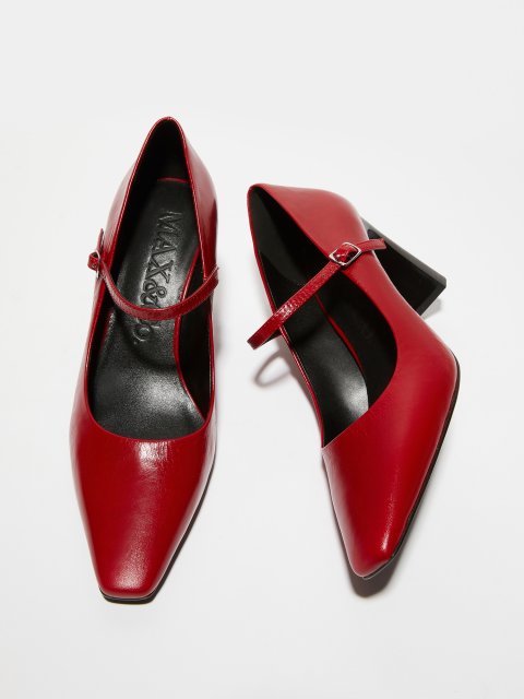 Бордові туфлі MAX&CO зі шкіри: фото 4 - Invogue