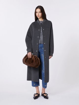 Темно-серое пальто WEEKEND MAX MARA из смеси шерсти: фото 1 - Invogue