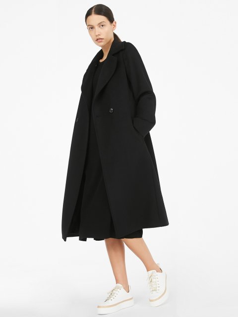 Чорне пальто MAX MARA з чистої вовни: фото 3 - Invogue
