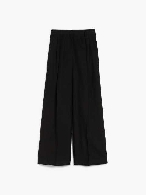 Чорні брюки Weekend Max Mara з віскози та льону: фото - Invogue