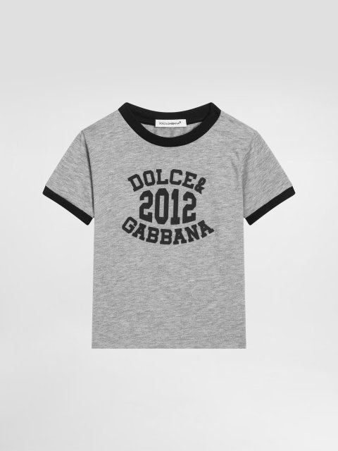 Сіра футболка DOLCE&GABBANA KIDS з логотипом: фото - Invogue