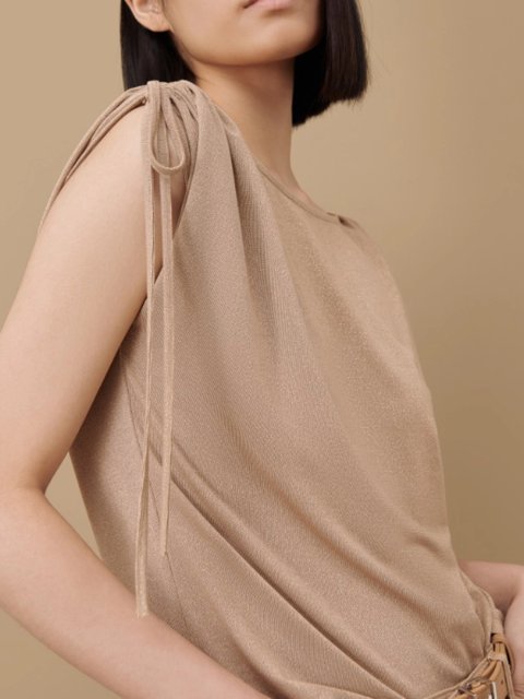 Бежевый топ MARELLA: фото 3 - Invogue