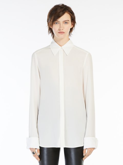 Біла сорочка Sportmax шовкова: фото 1 - Invogue
