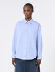 Голубая рубашка Max Mara из хлопка: фото 2 - Invogue