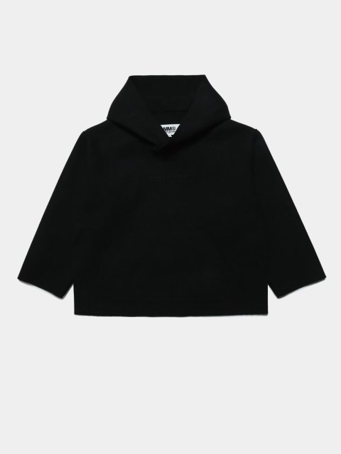 Черное худи MM6 MAISON MARGIELA KIDS: фото - Invogue