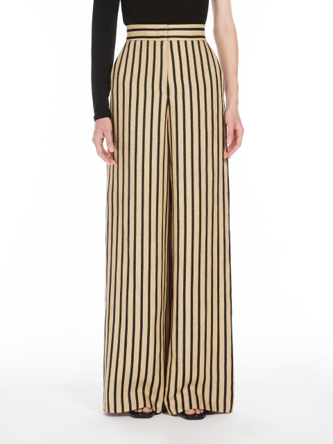 Брюки у смужку Max Mara з льону та бавовни: фото 2 - Invogue
