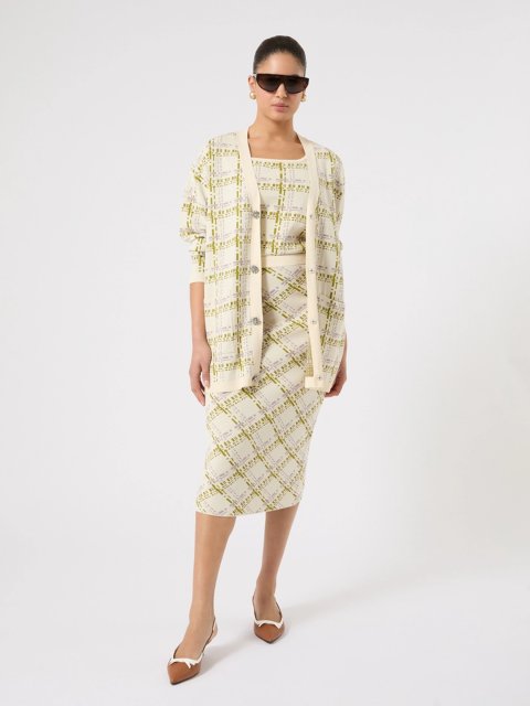 Кремовая юбка MARINA RINALDI с жаккардовым узором: фото 1 - Invogue