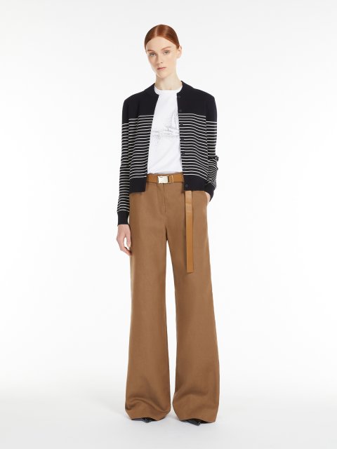 Темно-коричневі брюки Max Mara з бавовни та льону: фото 1 - Invogue