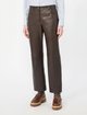 Темно-коричневые кожаные брюки Weekend Max Mara: фото 2 - Invogue