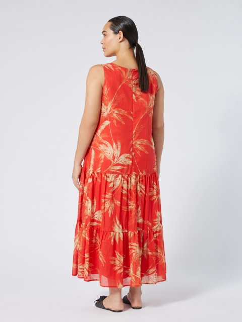 Красное платье Marina Rinaldi хлопковое: фото 2 - Invogue