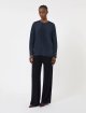 Темно-синя блуза MAX MARA з шовкового крепдешину: фото 1 - Invogue