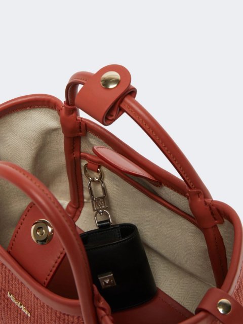 Терракотовая сумка Max Mara с эффектом рафии: фото 4 - Invogue