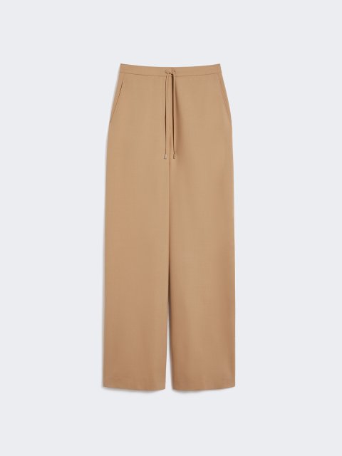Темно-бежеві брюки MAX MARA з вовняної саржі: фото - Invogue