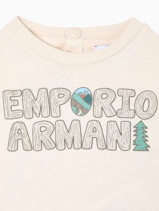 Кремовий джемпер EMPORIO ARMANI KIDS з бавовни: фото 1 - Invogue