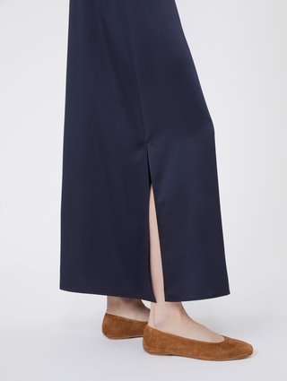 Темно-синяя юбка WEEKEND MAX MARA атласная: фото 4 - Invogue