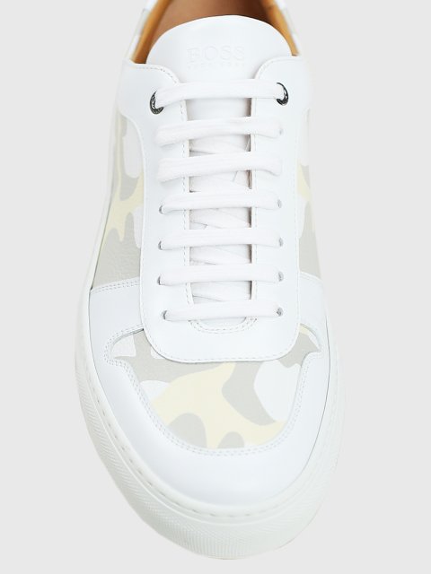 Белые кеды BOSS: фото 4 - Invogue