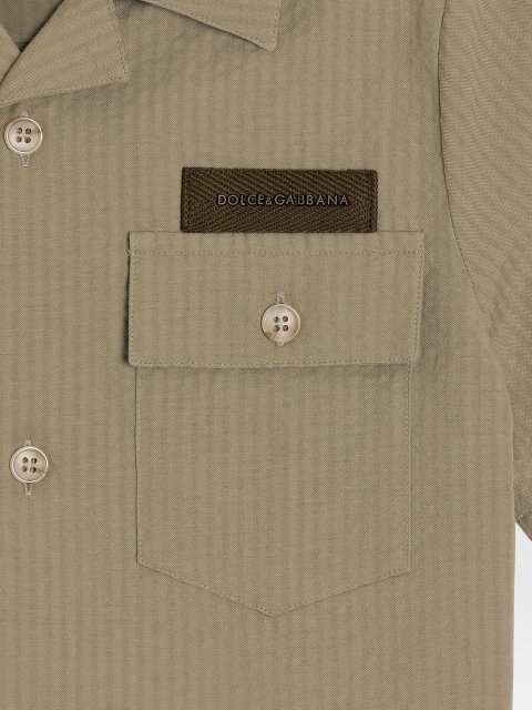 Хакі сорочка та шорти Dolce&Gabbana з бавовни: фото 3 - Invogue