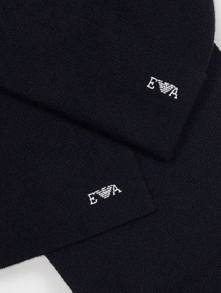 Синя шапка, шарф EMPORIO ARMANI KIDS: фото 2 - Invogue