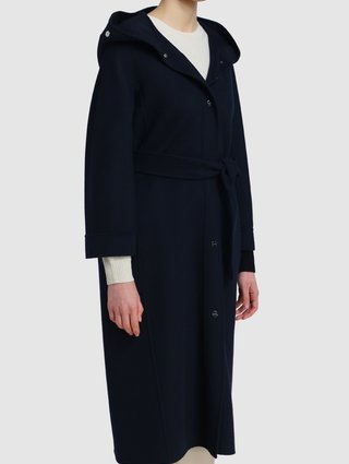 Темно-синее пальто MAX MARA: фото 3 - Invogue