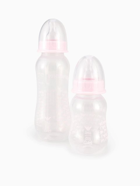 Рожева пляшечка 2 шт, пустушка, прищіпка EMPORIO ARMANI KIDS : фото 2 - Invogue