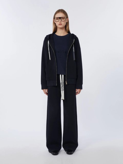 Темно-сині штани MAX MARA з трикотажу: фото 1 - Invogue