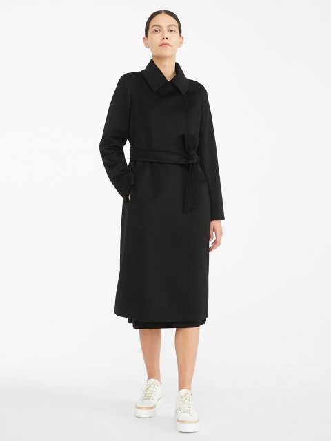 Чорне пальто MAX MARA з чистої вовни: фото 1 - Invogue
