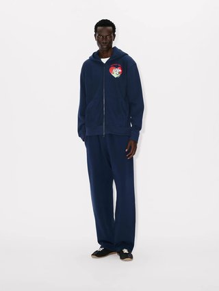Темно-синее худи Kenzo из хлопка с принтом: фото 1 - Invogue