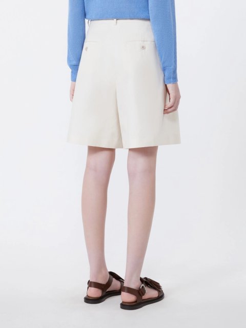 Кремовые бермуды Weekend Max Mara из хлопка и льна: фото 3 - Invogue