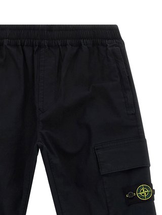 Тёмно-синие брюки Stone Island из хлопка: фото 2 - Invogue