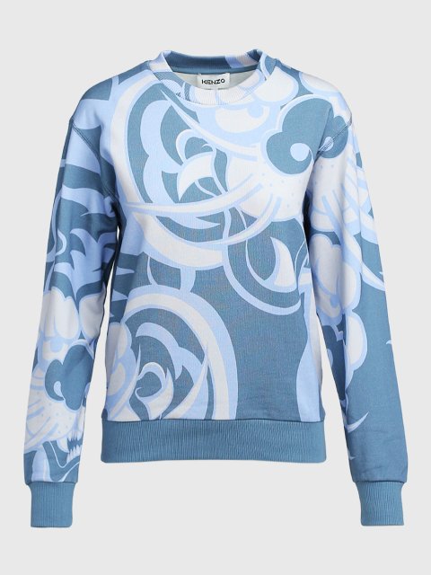 Голубой свитшот KENZO: фото - Invogue