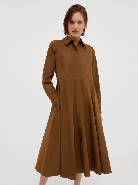Коричневое платье-рубашка Max&Co миди: фото 1 - Invogue