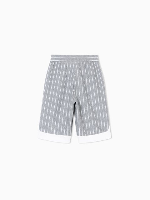Бермуди з бавовняного джерсі в смужку Emporio Armani Kids: фото 1 - Invogue