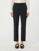 Темно-синие брюки WEEKEND MAX MARA из чистой эластичной шерсти: фото 2 - Invogue